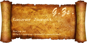 Gaszner Zsanett névjegykártya